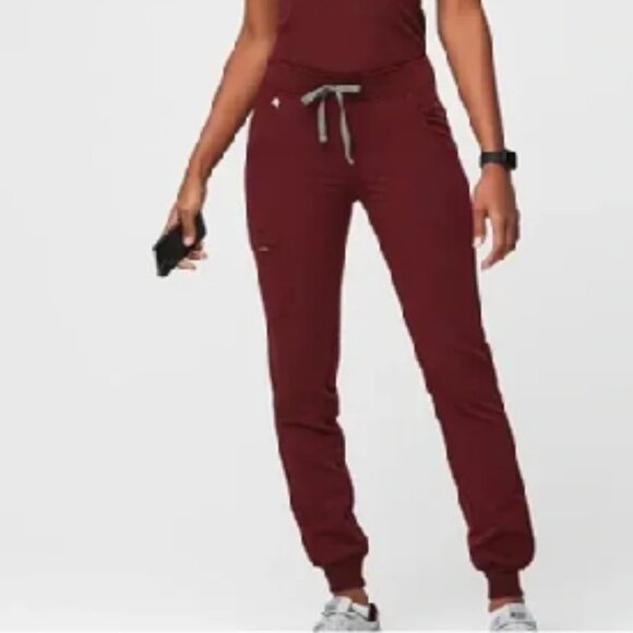 FIGS Jogger Scrub Pants-Zamora-Burgundy MP - Picture 1 of 4